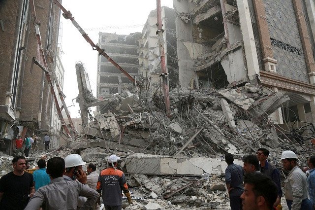 Protesters chant ‘death to Khamenei’ over Iranian building collapse