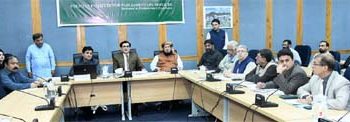 Islamabad 01.06.2023: Chairman Special Committee on Affected Employees Mr. Qadir Khan Mandokhail chairing committee meeting at Parliament Lodges.