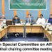 Islamabad Chairman Special Committee on Affected Employees Mr. Qadir Khan Mandokhail chairing committee meeting at Parliament Lodges.