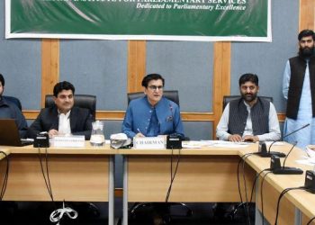 Islamabad : Chairman Special Committee on Affected Employees Mr. Qadir Khan Mandokhail chairing committee meeting at Parliament Lodges.