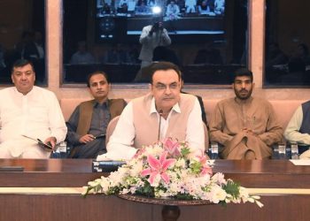 Islamabad : Chairman PAC Noor Alam Khan chairing the committee meeting at Parliament House.