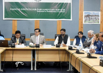 Islamabad 06.06.2023: Chairman Special Committee on Affected Employees Mr. Qadir Khan Mandokhail chairing committee meeting at Parliament Lodges