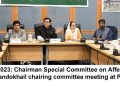 Islamabad 02.06.2023: Chairman Special Committee on Affected Employees Mr. Qadir Khan Mandokhail chairing committee meeting at Parliament Lodges