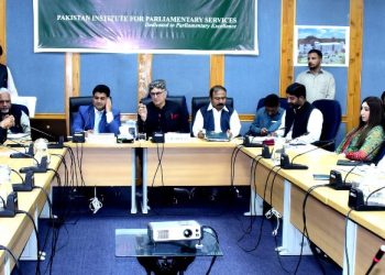 Chairman Special Committee on Affected Employees Mr. Qadir Khan Mandokhail chairing committee meeting