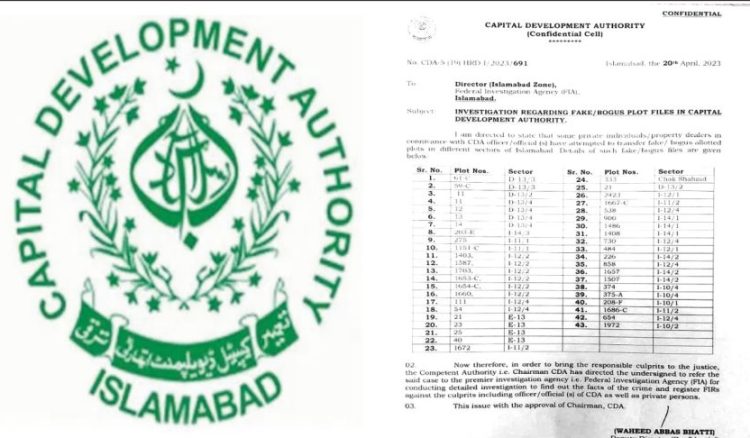 CDA unearths fake plot files/allotments in Land Directorates