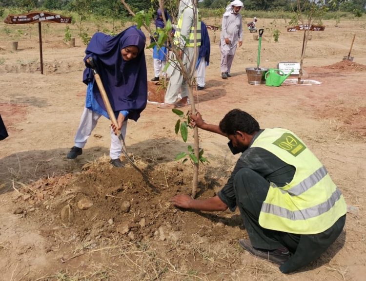 Chairman CDA participated in plantation drive along with school children