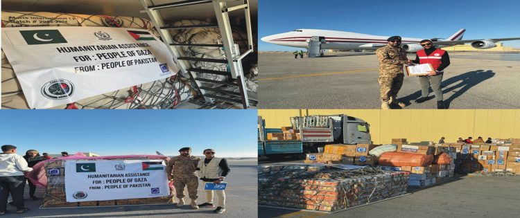 Pakistan’s sixth consignment of humanitarian aid to Gaza arrives at El-Arish International Airport