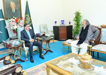 Caretaker Minister for Federal Education and Professional Training Madad Ali Sindhi called on caretaker Prime Minister Anwaar-ul-Haq Kakar in Islamabad on February 7, 2024.