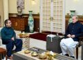 Islamabad: Minister for Railways Sardar Awais Ahmed Khan Laghari calls on Prime Minister Muhammad Shehbaz Sharif on 13 March 2024.