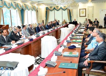 Prime Minister Muhammad Shehbaz Sharif chairs a high level security meeting in Islamabad on 27 March, 2024.