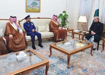 Islamabad: Minister of Defense of Kingdom of Saudi Arabia His Royal Highness Prince Khalid bin Abdulaziz Al Saud calls on Prime Minister Muhammad Shehbaz Sharif on 23 March 2024.