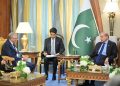 Riyadh : Founder and Co-chair of the Bill and Melinda Gates Foundation Mr. Bill Gates cals on Prime Minister Muhammad Shehbaz Sharif on the sidelines of a special meeting of the World Economic Forum on 29 April, 2024.