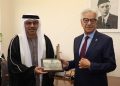 Minister for Defence, Khawaja Muhammad Asif presenting a souvenir to Ambassador of the United Arab Emirates (UAE), H.E.Hamad Obaid Ibrahim Salem Al Zaabi in Islamabad (01* April 2024)