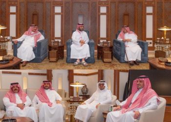 His Highness the Crown Prince and the Presidency of His Highness the Minister of Interior, attending meeting of the security campaign to fight drugs and eliminate them.