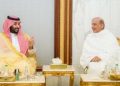 Makkah Mukaramah: Prime Minister Muhammad Shehbaz meet with Saudi Crown Prince His Royal Highness Mohammed bin Salman Al Saud on 7 April 2024