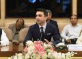 Islamabad After the Election of Chairman Standing Committee on Energy (Petroleum Division) Syed Mustafa Mehmood, MNA sitting in his chair at Parliament House