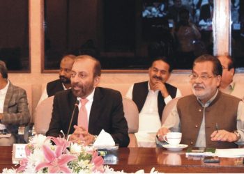 Chairman Standing Committee on Privatisation Muhammad Farooq Sattar chairing the committee meeting