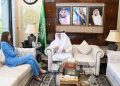 Islamabad: Honorable Ambassador Nawaf bin Said Al-Malki received British High Commissioner to Pakistan Mrs. Jane Marriott, during the meeting they had a pleasant conversation and discussed issues of common interest.
