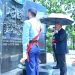 Prime Minister Muhammad Shehbaz Sharif laying a floral wreath at the Yadgar-e-Shuhada at the FBR Headquarters in Islamabad on July 13, 2024.