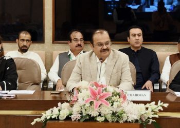 Islamabad : Chairman Standing Committee on National Health Services Regulations and Coordination Dr. Mahesh Kumar Malani chairing the committee meeting at Parliament House