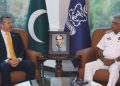 Secretary General International Maritime Organization (IMO) Arsenio Antonio Dominguez Velasco called on CNS Admiral Naveed Ashraf in NHQ Islamabad.