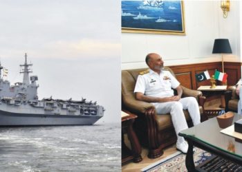 First visit of Italian aircraft carrier to Pakistan: Visit of strike group of Italian Navy ships to Karachi
