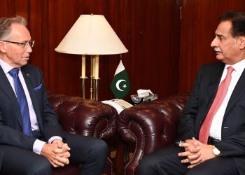 Islamabad: High Commissioner of Australia Mr. Neil Hawkins called on Speaker National Assembly Sardar Ayaz Sadiq at Parliament House