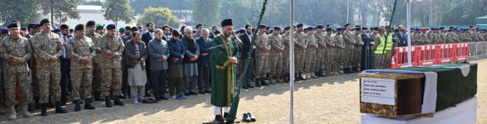 Funeral prayer of Major Hamza Israr Shaheed offered at Chaklala Garrison