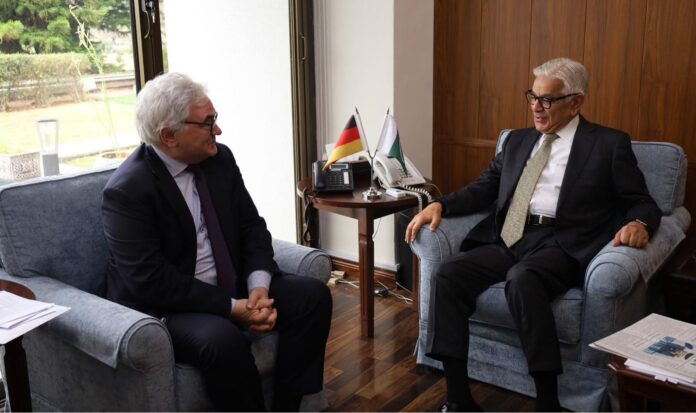 Khawaja Asif meets German, Kyrgyz ambassadors