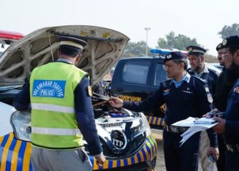 DIG Headquarters Syed Ali Raza inspects police fleet