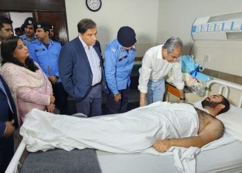 Interior Minister Visits Injured Policeman at PIMS Hospital
