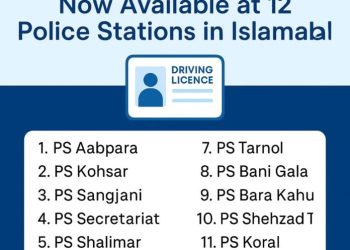 Driving licence facility available at 12 Police Stations in Islamabad