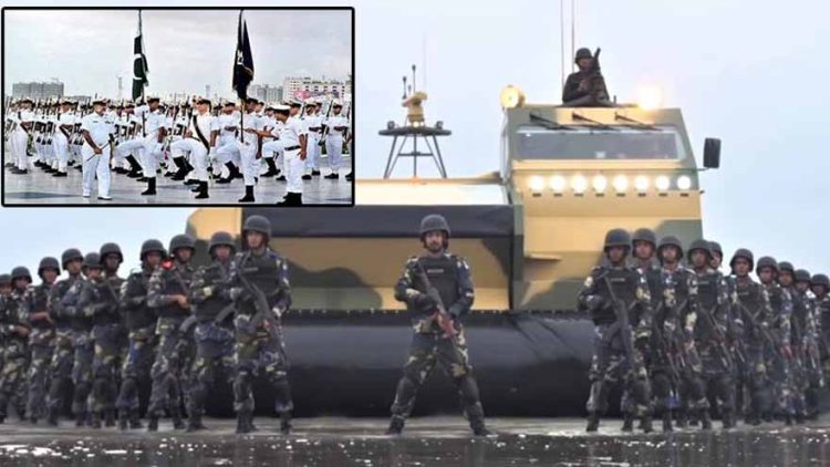 Pakistan Navy holds mock exercise at PNS Qasim to mark Navy Day