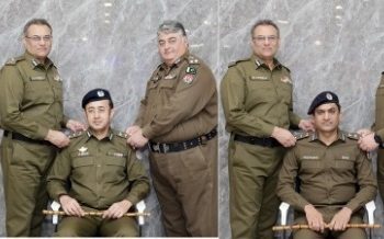 SSP rank badges were placed on promoted police officers.