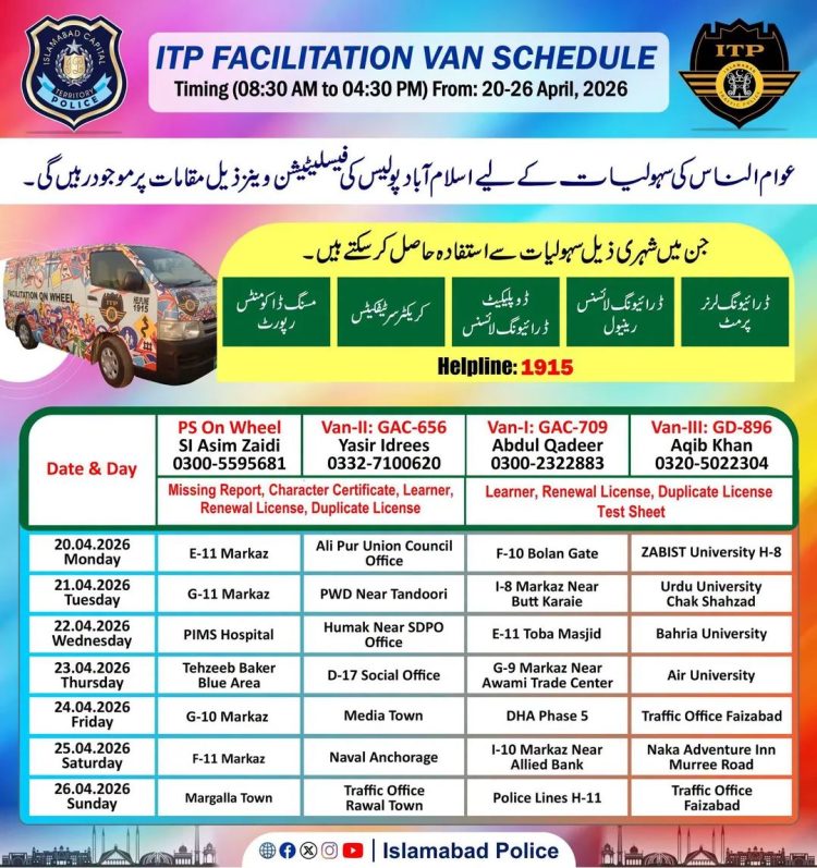 ITP rolls out facilitation van schedule, PS on Wheels services also available across capital